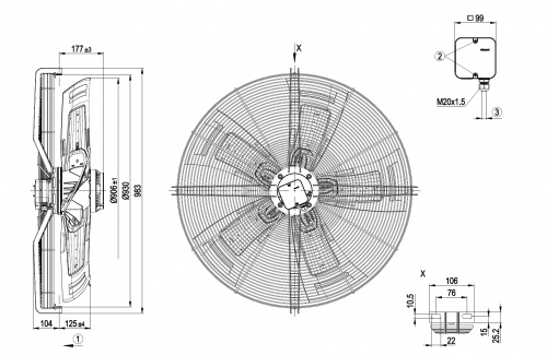 Осевой вентилятор ebmpapst S8D910CD0301