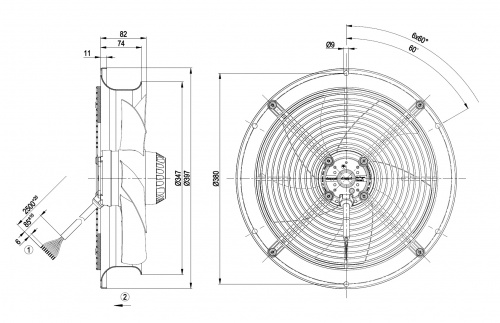 Осевой вентилятор ebmpapst W2D315CQ1005