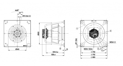 Центробежный вентилятор ebmpapst K3G560PC0431
