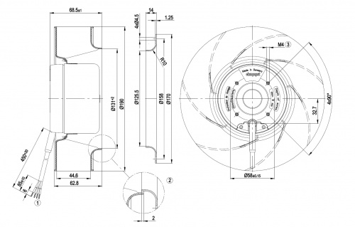 Центробежный вентилятор ebmpapst R1G190AC3752