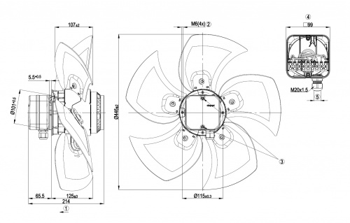 Осевой вентилятор ebmpapst A4D450BG1451