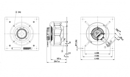 Центробежный вентилятор ebmpapst K3G250PR04H2