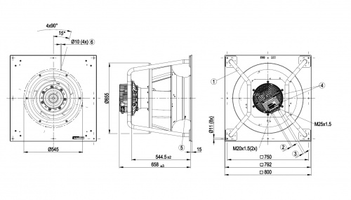 Центробежный вентилятор ebmpapst K3G560PC0401
