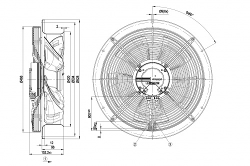 Осевой вентилятор ebmpapst W3G400CC2252