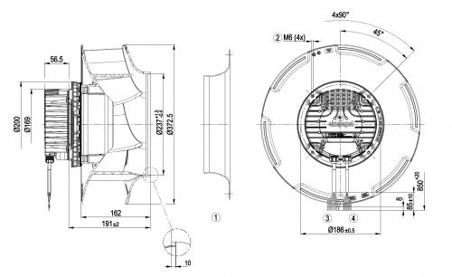 Центробежный вентилятор ebmpapst R3G355RJ7501