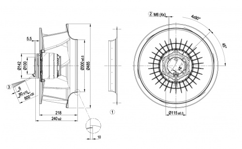 Центробежный вентилятор ebmpapst R4E450RH0101