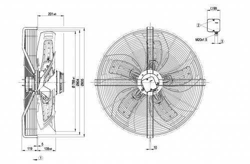 Осевой вентилятор ebmpapst S6D800BA0109