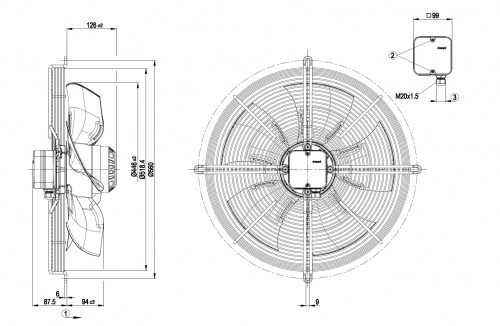 Осевой вентилятор ebmpapst S4D450BO1402