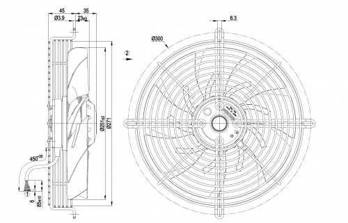 Осевой вентилятор ebmpapst S2E250AM0601