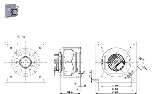 Центробежный вентилятор ebmpapst K3G280PR04I2