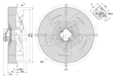 Осевой вентилятор ebmpapst S4E450AP0106