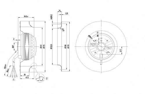 Центробежный вентилятор ebmpapst R2E175AC7720