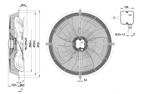 Осевой вентилятор ebmpapst S6D630AN0101