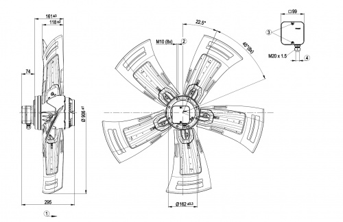 Осевой вентилятор ebmpapst A6D910AA0102