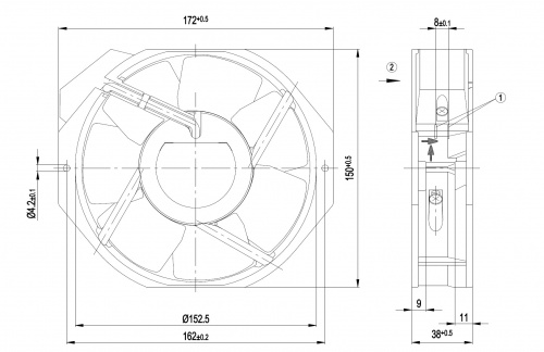 Осевой вентилятор ebmpapst W2E142BB0501
