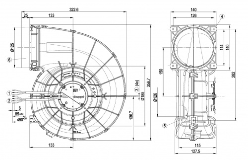 Центробежный вентилятор ebmpapst G3G190RG1901