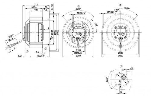 Центробежный вентилятор ebmpapst R4E250CG0101