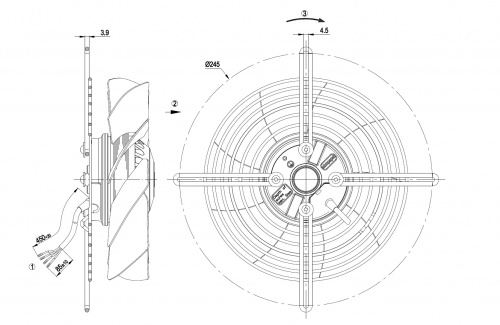 Осевой вентилятор ebmpapst S2E200BI3801