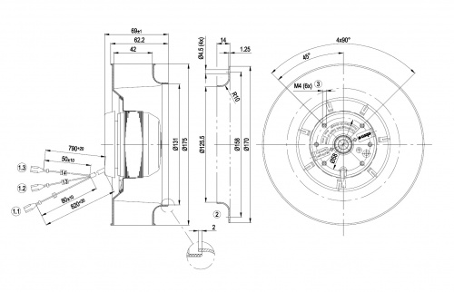 Центробежный вентилятор ebmpapst R2S175AA0739