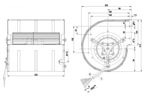 Центробежный вентилятор ebmpapst D3G133DD6713