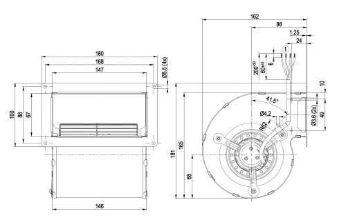 Центробежный вентилятор ebmpapst D2E097BK6648