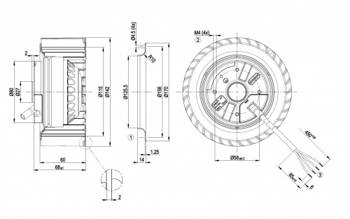 Центробежный вентилятор ebmpapst R2E140AS3881