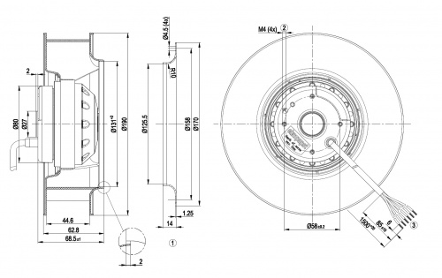 Центробежный вентилятор ebmpapst R2D190AC0822