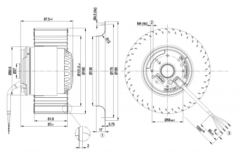 Центробежный вентилятор ebmpapst R2E160AY5025