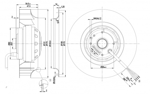 Центробежный вентилятор ebmpapst R4D175AE0811