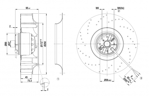 Центробежный вентилятор ebmpapst R2E250AV6215