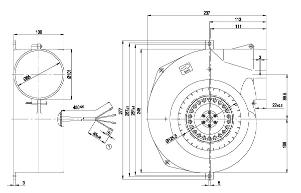 Центробежный вентилятор ebmpapst G2E140NL3301
