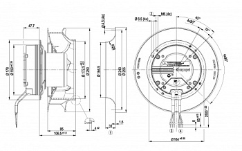 Центробежный вентилятор ebmpapst R3G250RO40A5