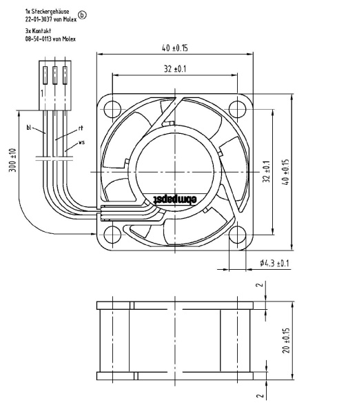 Вентилятор компактный ebmpapst 412/2-036