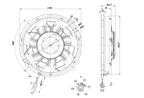 Осевой вентилятор ebmpapst W3G300BV2521