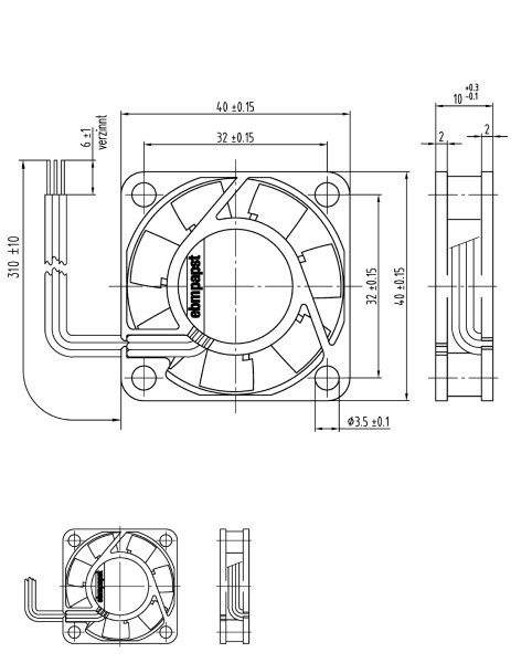 Вентилятор компактный ebmpapst 412 F/2 HR