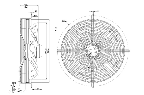 Осевой вентилятор ebmpapst S4D400AP1204