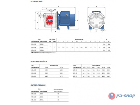 Насос из нержавеющей стали Pedrollo JCRm 2 CL