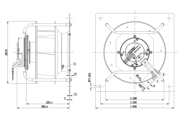 Центробежный вентилятор ebmpapst K3G280AT0472