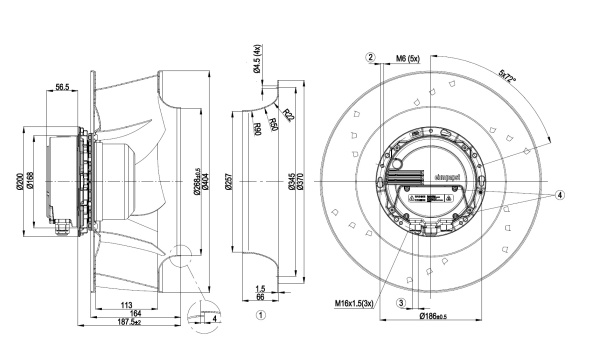 Центробежный вентилятор ebmpapst R3G400AM5611