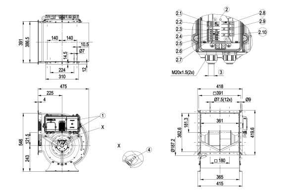 Центробежный вентилятор ebmpapst D3G280GG1001