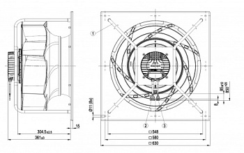 Центробежный вентилятор ebmpapst K3G500RL9601