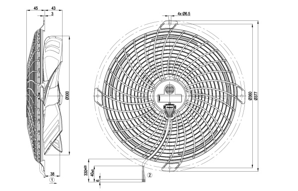 Осевой вентилятор ebmpapst S1G300CA1902