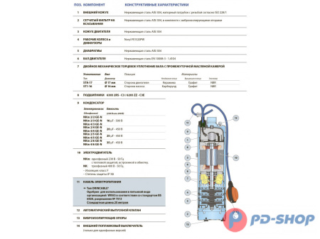 Насос колодезный Pedrollo NK 4/6 кабель 20м