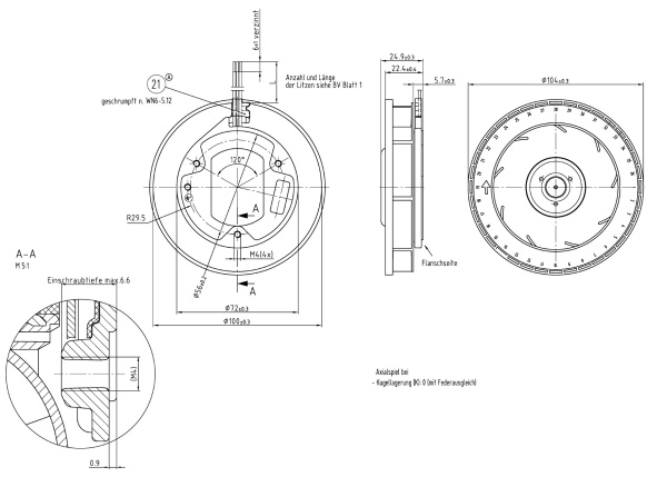 Вентилятор компактный ebmpapst REF 100-11/12