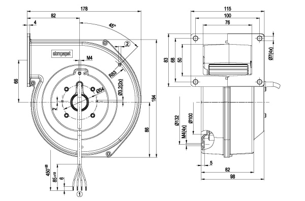 Центробежный вентилятор ebmpapst G2E120AR7741