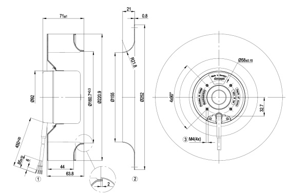 Центробежный вентилятор ebmpapst R1G220AB35B7