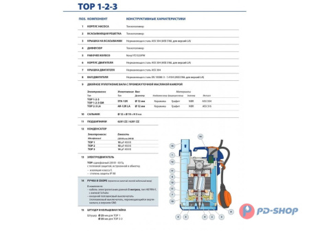 Насос дренажный Pedrollo TOP 3