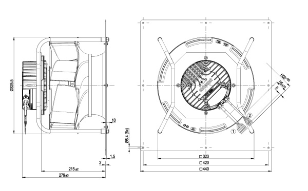 Центробежный вентилятор ebmpapst K3G310RS05J2