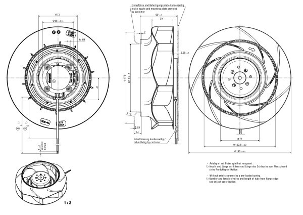 Вентилятор компактный ebmpapst RER 190-39/14/2 TDLOU