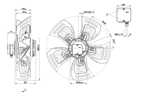 Осевой вентилятор ebmpapst A4D630AD0101